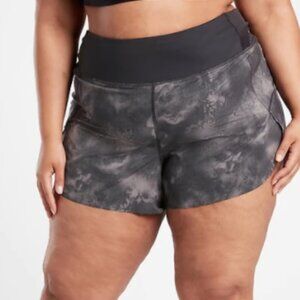 New athleta Printed Run With It 3.5" Shorts Plus Size 3X in Nebula Black